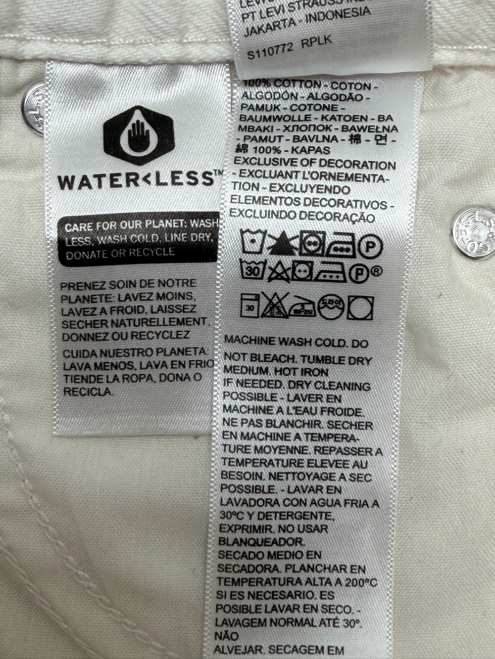 Levis Premium Baggy Dad Wide Leg Off White Jeans 28 Minimalist Edgy High Rise - Picture 9 of 14